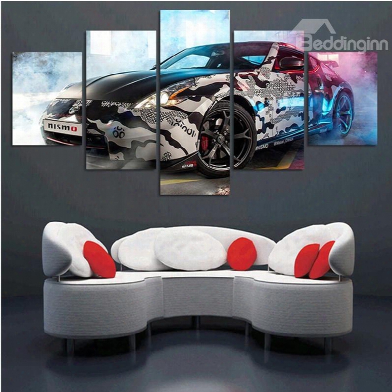 Sports Car Hanging 5-piece Canvas Eco-friendly And Waterproof Non-framed Prints