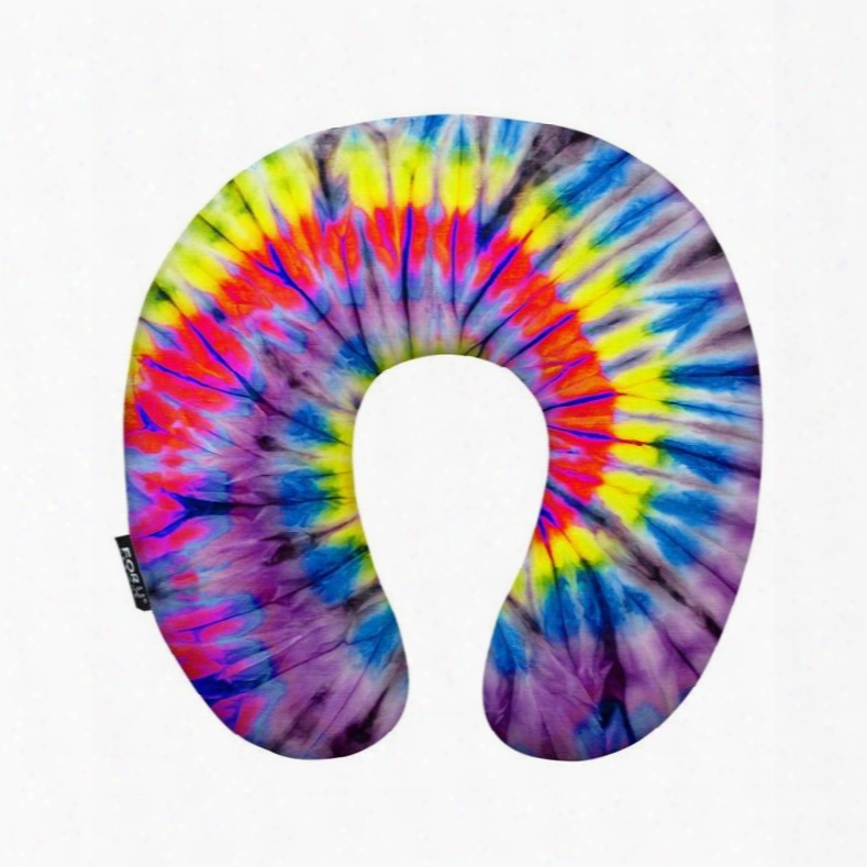 Unique Tie-dye Colors Print U-shape Memory Foam Neck Pillow