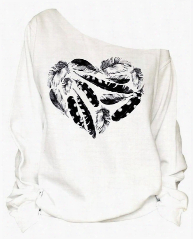 Women's 3d Print Lon Sleeve Heart Pullover Fleece Hoodie