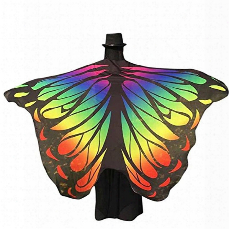 Women€™s Swimsuit Colorful Bikini Beach Cover Ups Butterfly Wings Pattern Chiffon