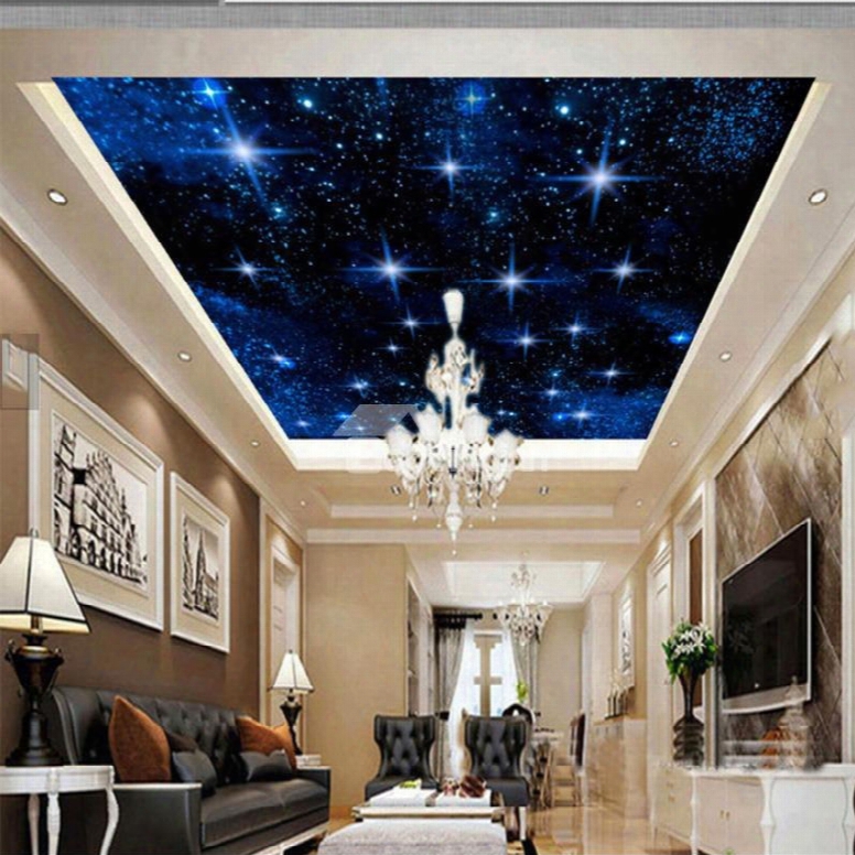 3d Galaxy Printed Waterproof Durable And Eco-friendly Ceiling Murals