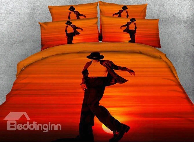 3d Male Dancer At Sunset Cotton 4-piece Bedding Sets/duvet Covers