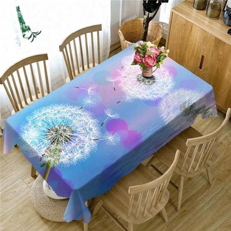 3d Purple Dandelions Fling Printed Romantic And Fresh Style Table Cover