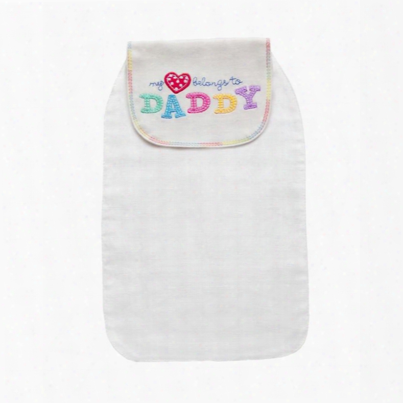 8*13in Daddy Printed Cotton White Baby Sweatband/towel