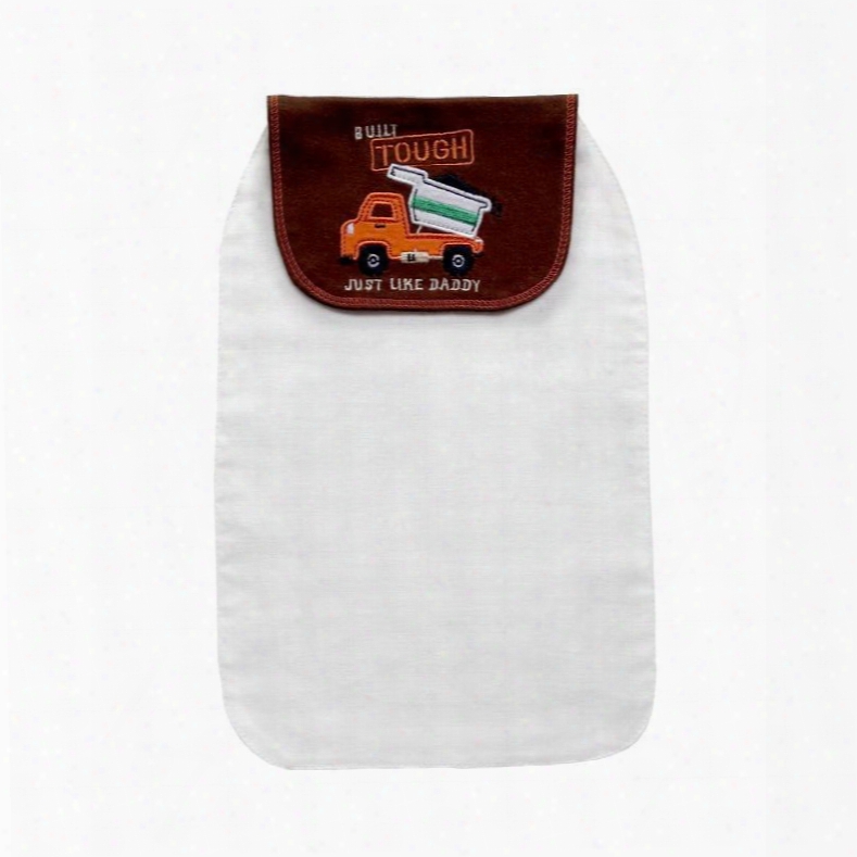 8*13in Truck Printed Cotton White Baby Sweatband/towel