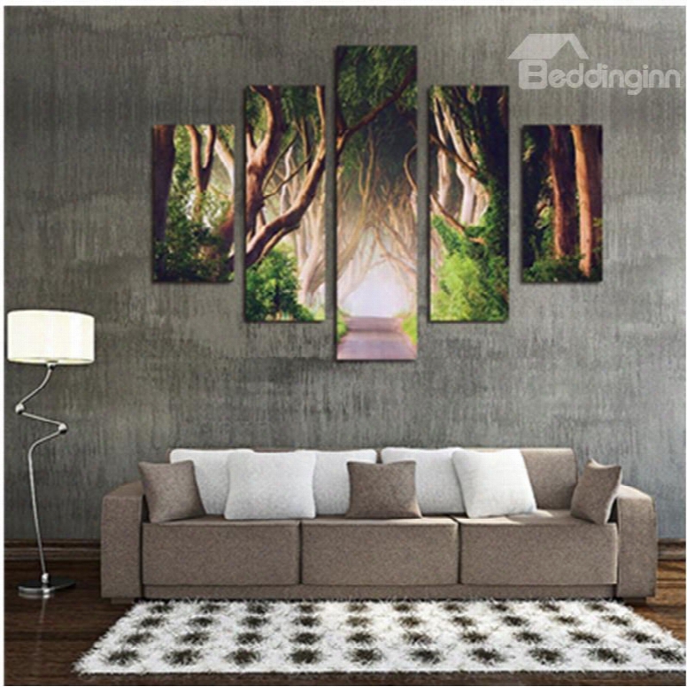 Ancient Forest Printed Death By The Halter 5-piece Canvas Eco-friendly And Waterproof Non-framed Prints