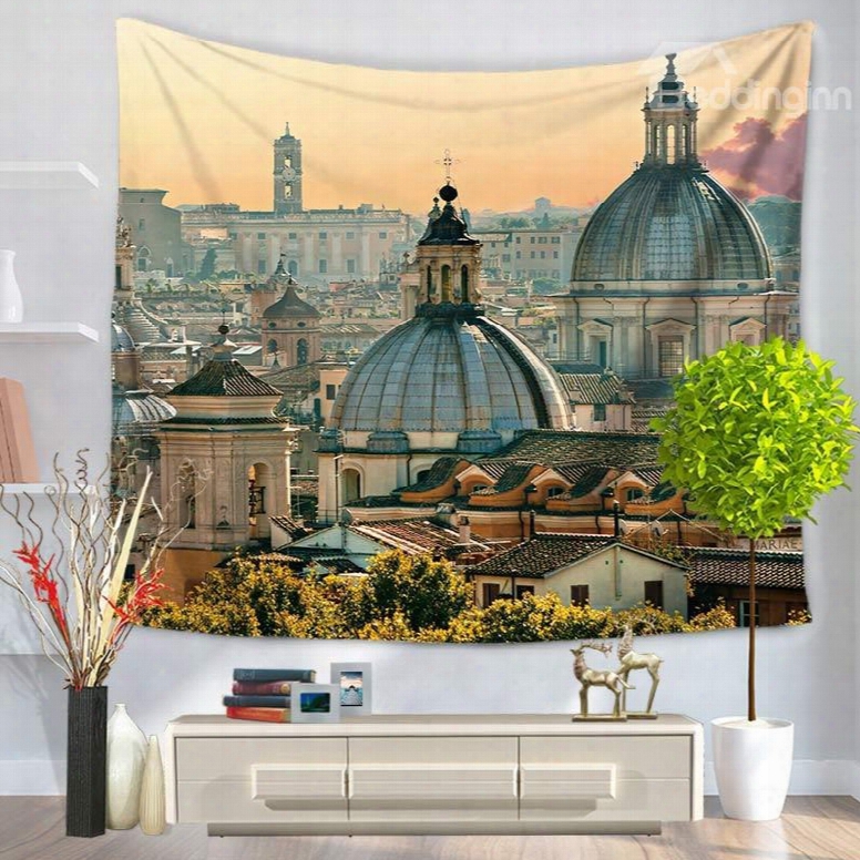 Ancient Rome City Pattern Vintage Style Decorative Hanging Wall Tapestry