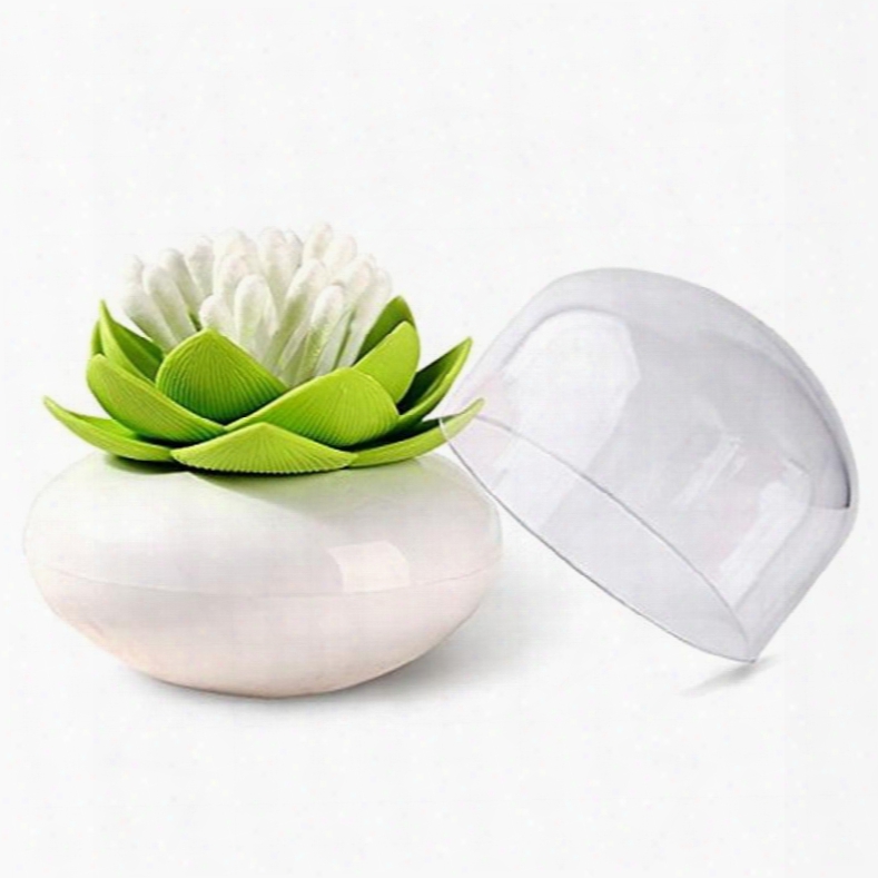 Beautiful And Vivid Lotus Economic Toothpick Or Cotton Swab Box Desktop Decoration