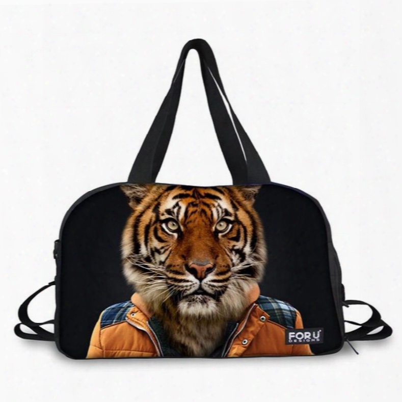 Cool Tiger Sir Pattern 3d Painted Travel Bag