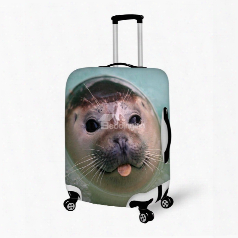 Cuddly Seal Pattern 3d Painted Luggage Cover