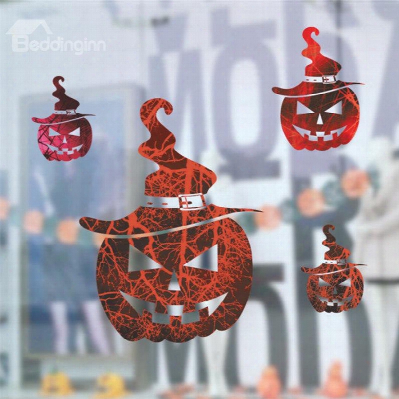 Durable Waterproof Pumpkins Ghosts Pvc Halloween Kids Room Wall Stickers