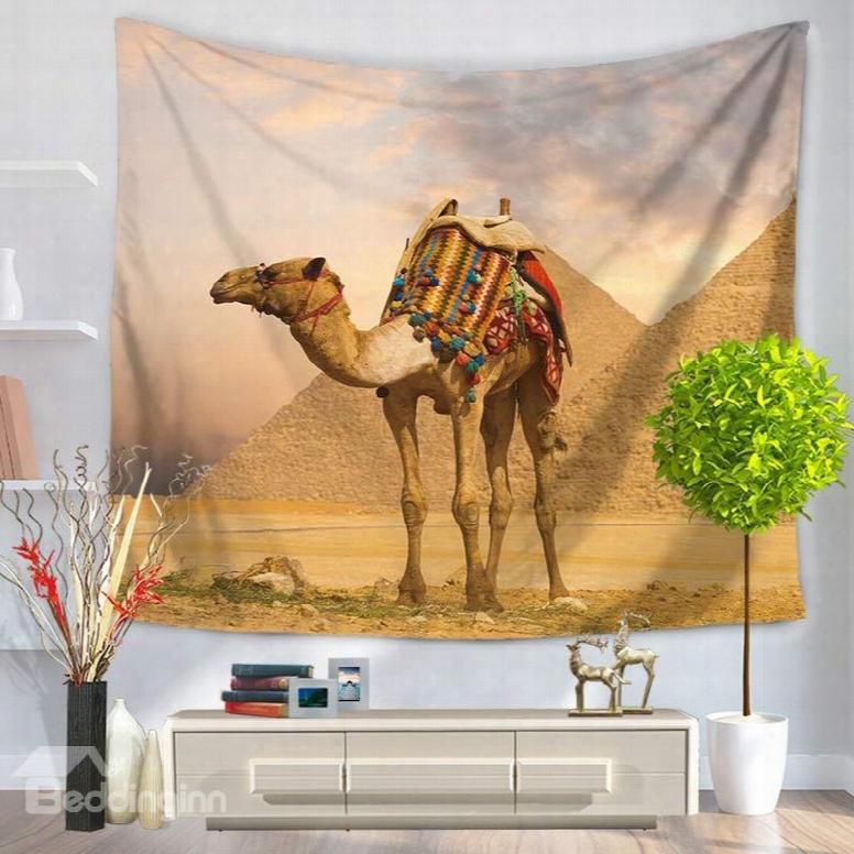 Egypt Pyramid And Loading Camel Pattern Decorative Hanging Wall Tapestry