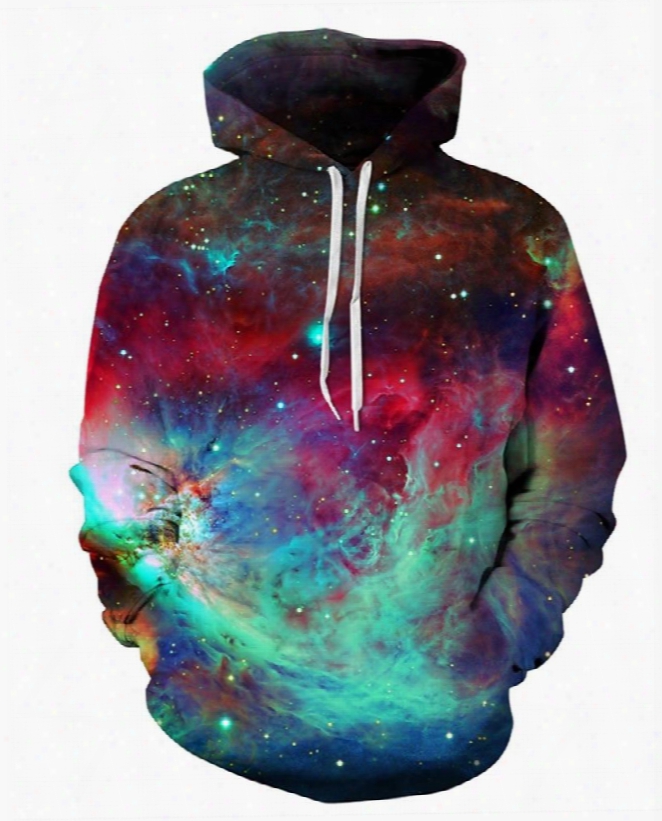 Fntasy Sky Galaxy Long Sleeve 3d Pattern Hoodie