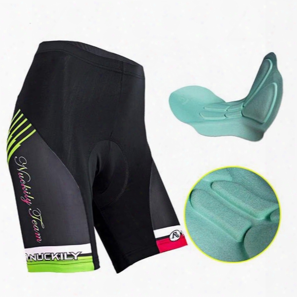 Female Green And Red Breathable 3d Padded Bike Shorts Quick-dry Cycling Suit