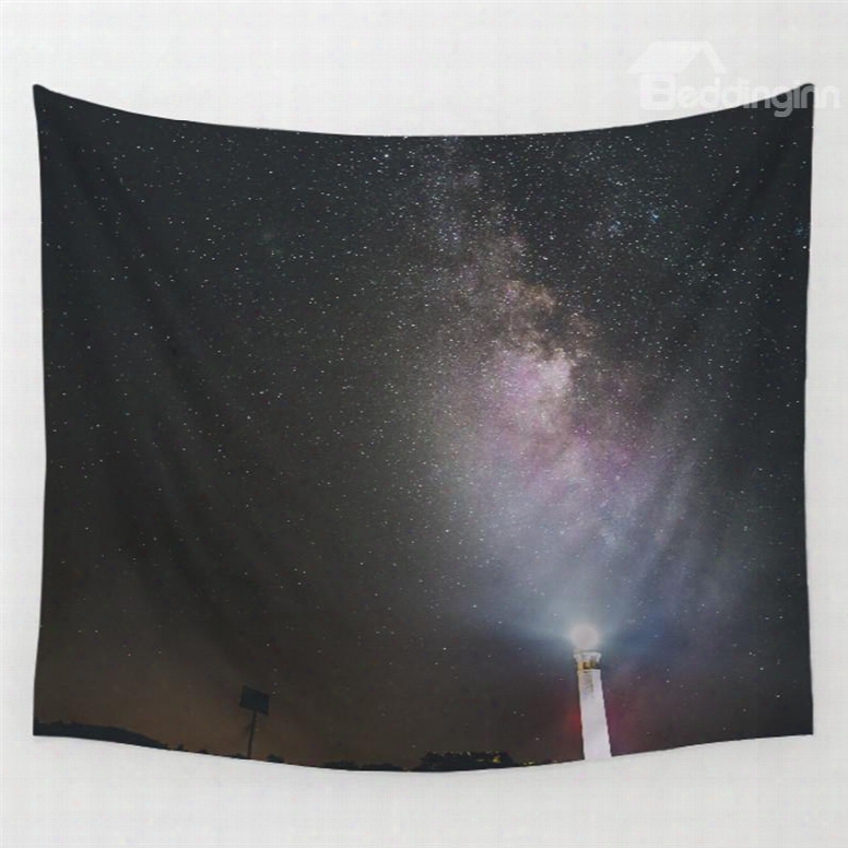 Galaxy Space And Guiding Light Pattern Decorative Hanging Wall Tapestry
