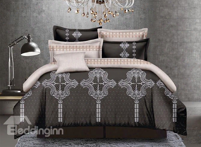 Luxurious Ethnic Style Polyester 4-piece Duvet Cover Sets