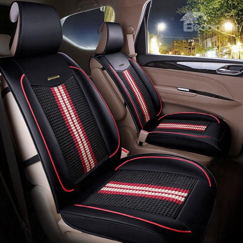 Luxurious Knitting Fabric Soft Front Single-seat Universal Car Seat Cover