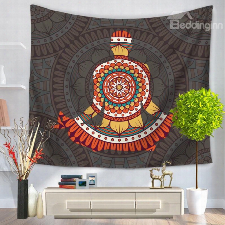 Mandala Pattern With People Figure Exotic Style Decorative Hanging Wall Tapestry