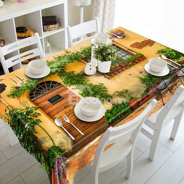 Mountain Cottage With Cirrus Pattern 3d Tablecloth