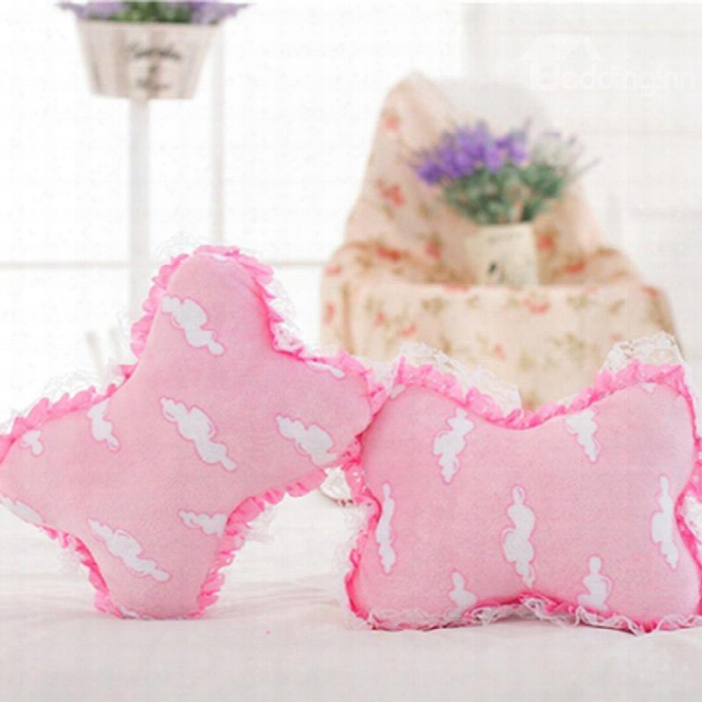 New Attractive 1-pair Lovely Pink Clouds Model Design Creative Car Headrest Pillow