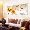 20Ã—20inÃ—3 Panels Lotus and Goldfishes Hanging Canvas Waterproof and Eco-friendly Framed Prints