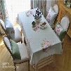 Big Flowers Light Green Color Printing Home and Hotel Fresh Style Table Cover