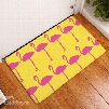 Pink Flamingos Printed Flannel Yellow Bath Rug/MatÂ 