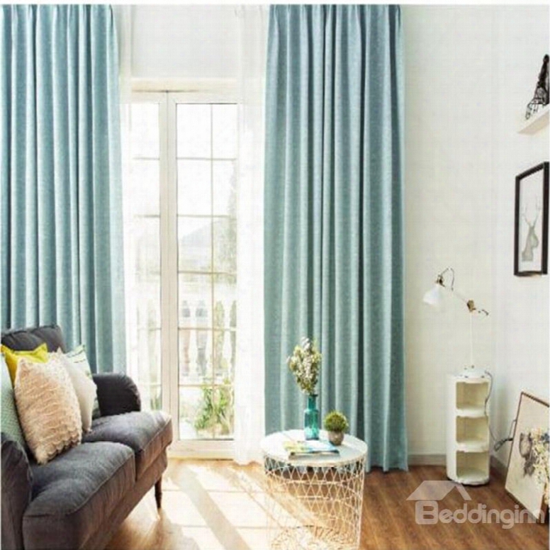 Solid Curtain Korean Style 2 Pieces Living  Room And Bedroom Decorative And Shading Curtain