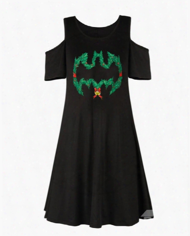 Strapless Christmas Batman Adroable Pattern Daily Party Dress