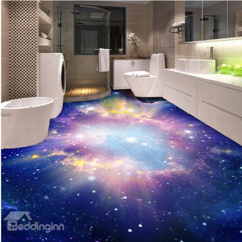 Sunlight And Galaxy Pattern Home Decorative Waterproof Splicing 3d Floor Murals