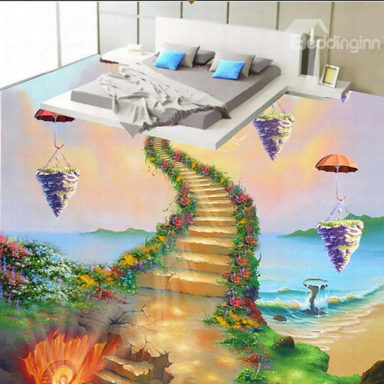 Vivid Unique Design Ladder To Heaven Pattern Waterproof Splicing 3d Floor Murals