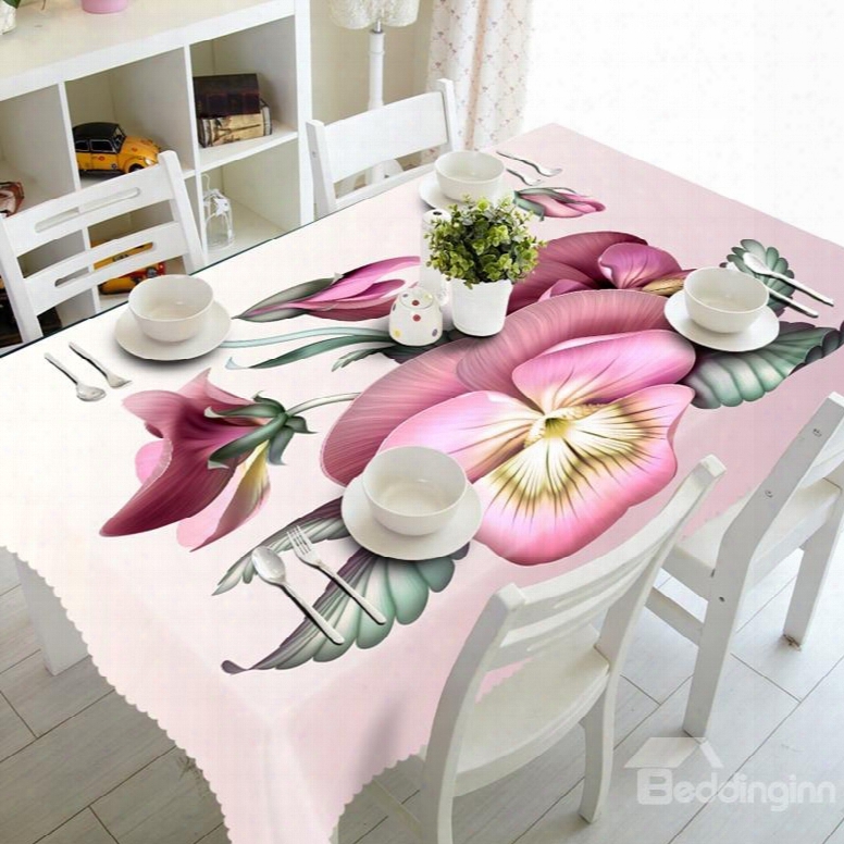 Warm Beautiful Flowers And Butterflies Prints Washable 3d Tablecloth