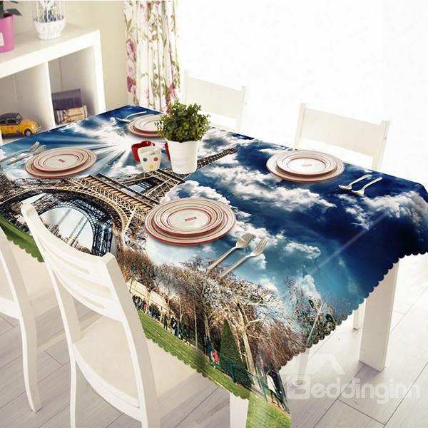 Wonderful Polyester Efifel Tower Pattern 3d Tablecloth