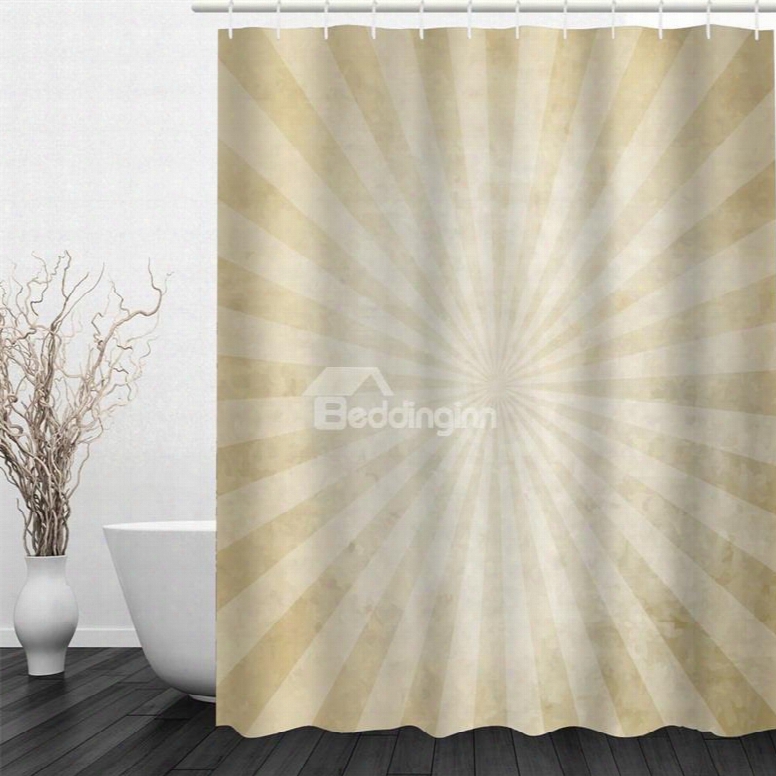 3d Beige Umbrella Pattern Polyester Waterproof And Eco-friendly Shower Curtain