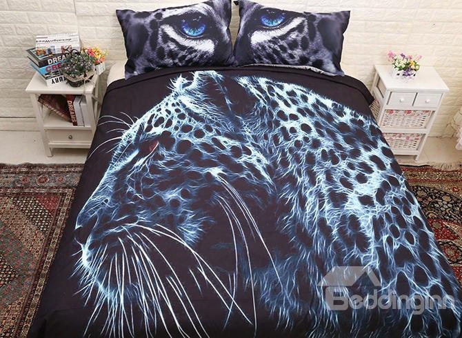 3d Leopard Printed Polyester 3-piece Bedding Sets/duvet Covers