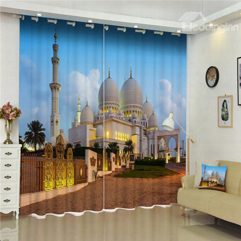 3d Resplendent And Glorious Castles Printed Noble And Royal Buildings Custom Curtain