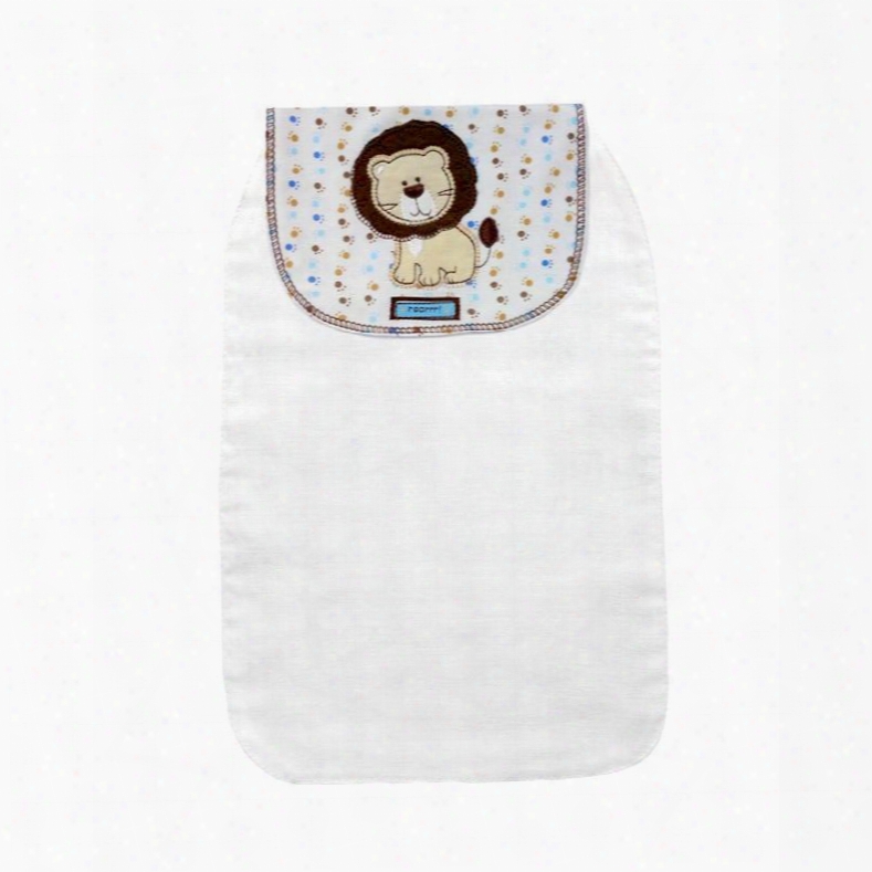 8*13in Cartoon Lion Printed Cotton White Baby Sweatband/towel