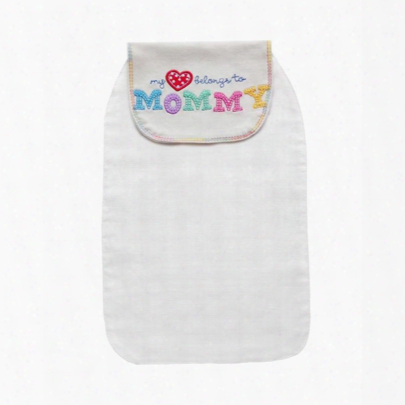 8*13in Mommy Printed Cotton White Baby Sweatband/towel