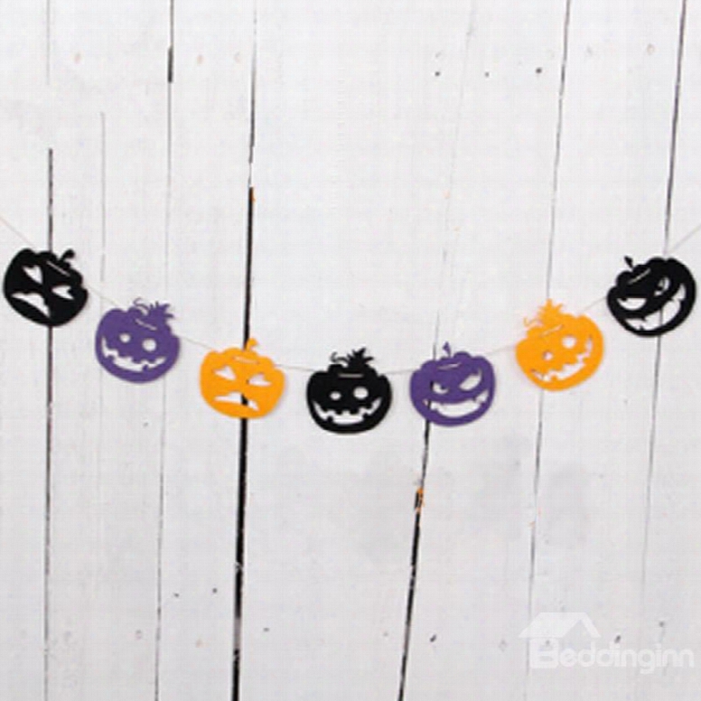 9 Pumpkins Colorful 2.5m Rope Halloween Decor Flag