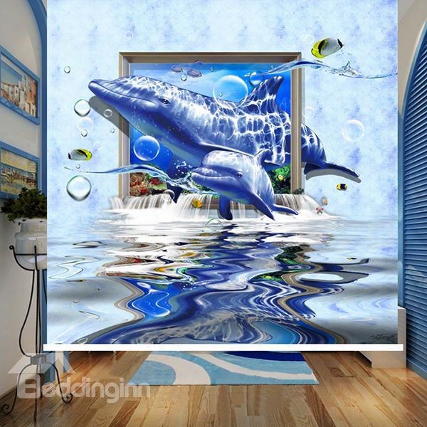 Amazing Dolphin Swimming Printing 3d Roller Shades