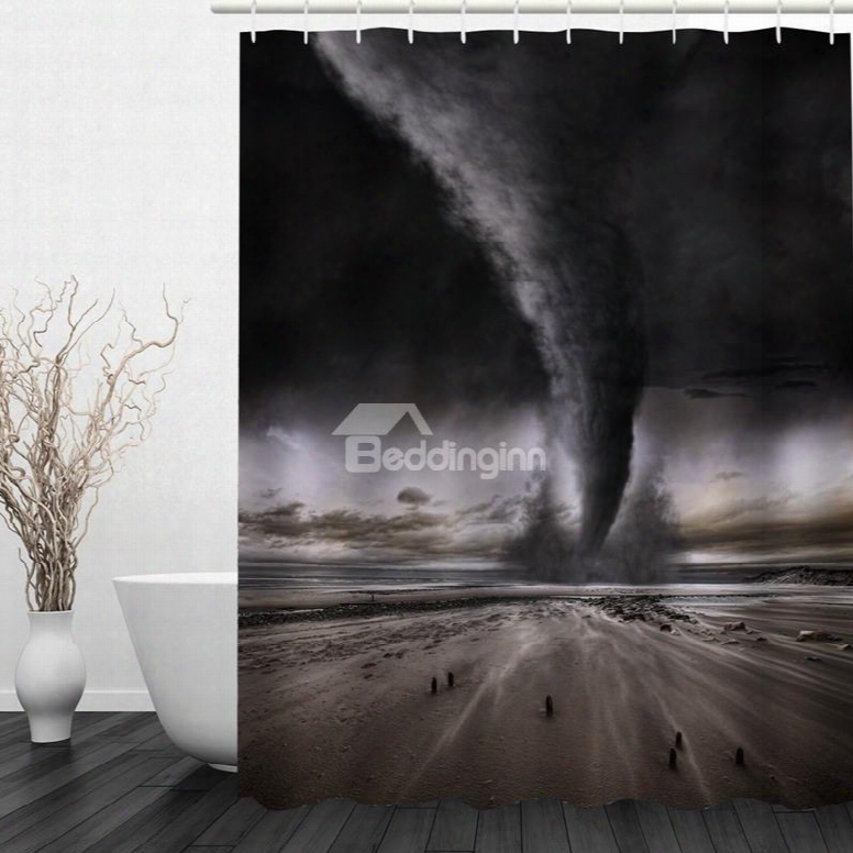 Amazing Tornado 3d Printed Bathroom Waterproof Shower Curtain