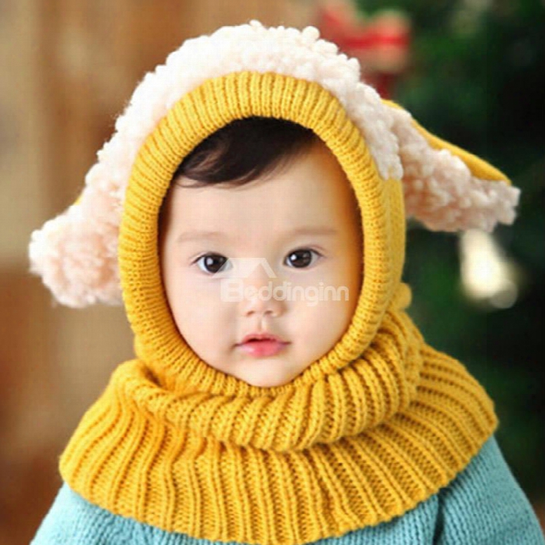 Baby Girls Boys Winter Hat Scaarf Earflap Hood Scarves Skull Caps