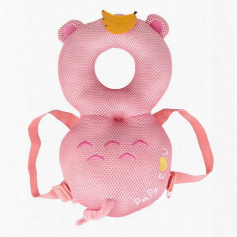 Bear Buckle Polyester And Pp Cotton 1-piece Pink Toddlers Pillow