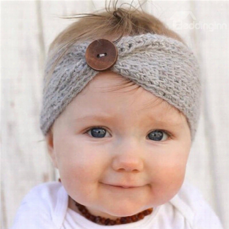 Button Decoration Acrylic Simple Multi-color 1-piece Baby Hair Band