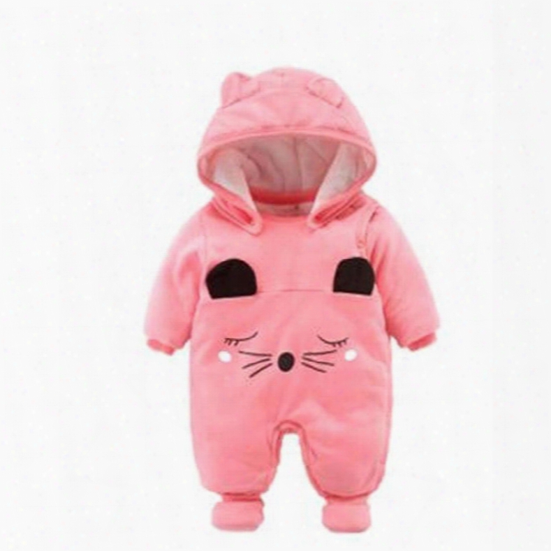 Cartoon Cotton Simple Style Pink Baby Sleeping Bag/jumpsuit