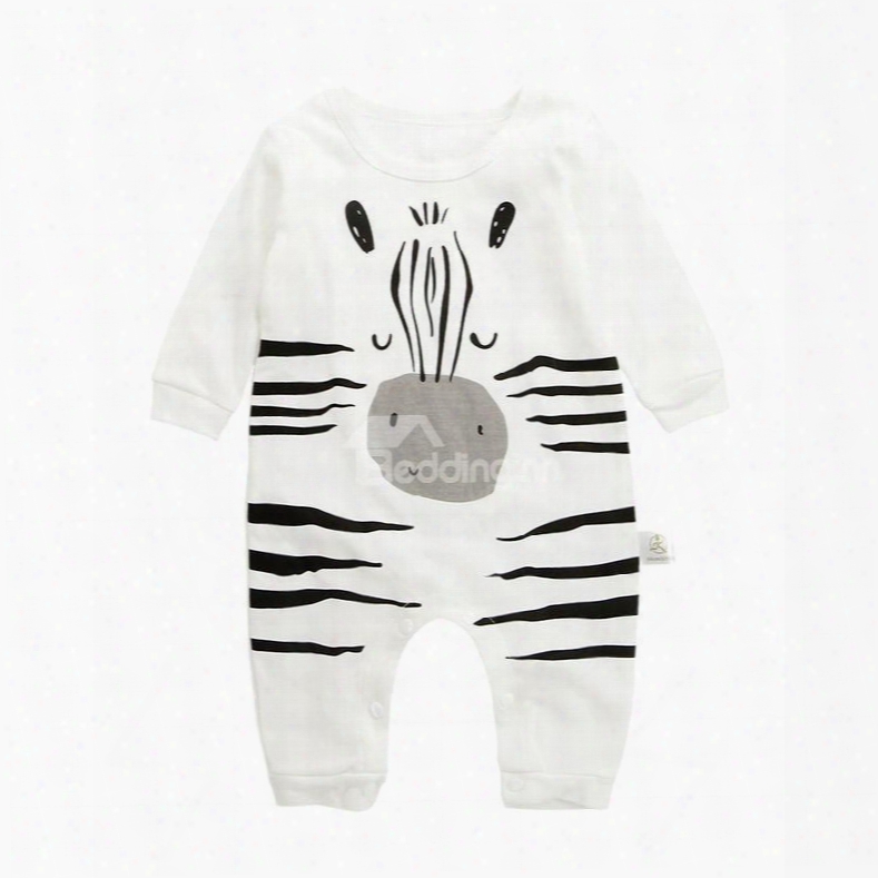 Cartoon Cotton Simple Style White Baby Sleeping Bag/jumpsuit