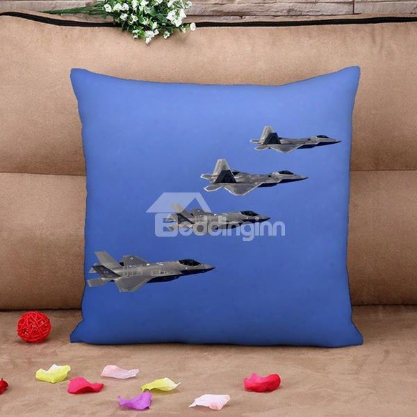 Combat Aircraft Soaring In The Sky Print Throw Pillow Case