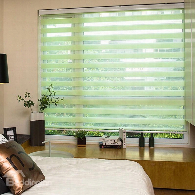 Country Style Green Roller Blinds Custom Sheer Shades
