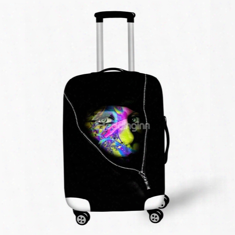 Creative Mysterious Girl In Bag Pattern 3d Painted Luggage Cover