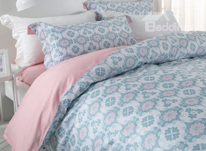 Designer 60s Brocade Shallow Window Flowers Embellished 4-piece Cotton Bedding Sets/duvet Cover